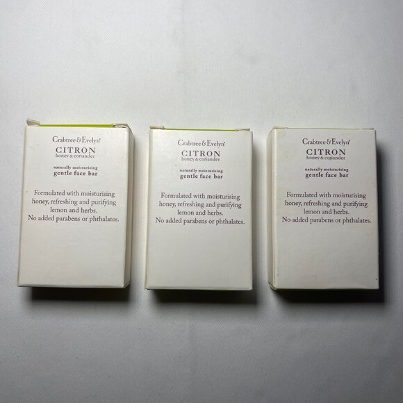 Lot of 3 Crabtree & Evelyn Citron Honey & Coriander Face Bar Soap Travel 1.25oz - Picture 2 of 5
